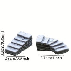 4pcs Resin Stairs Statue Fairy Garden Ornaments Bonsai Accessories