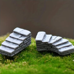 4pcs Resin Stairs Statue Fairy Garden Ornaments Bonsai Accessories