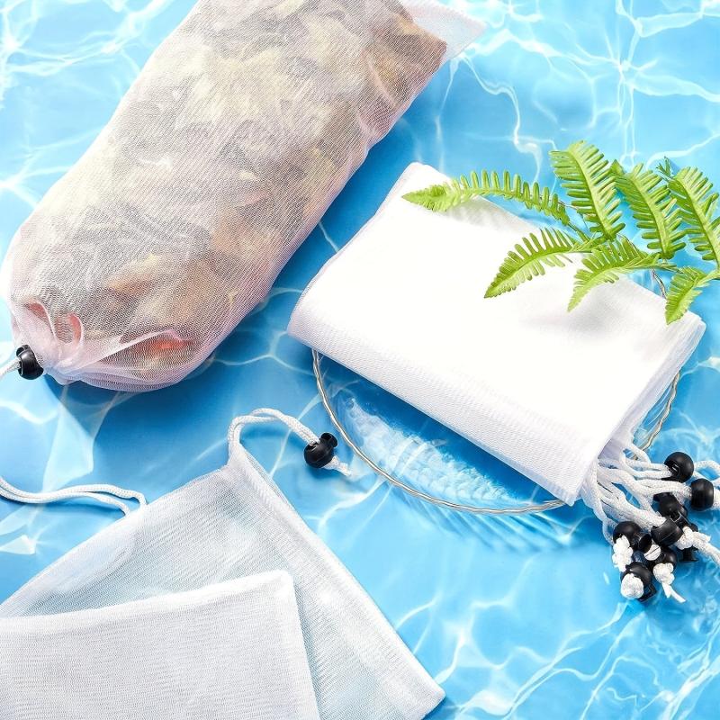 12pcs Pool Jet Vacuum Bag Leaf Debris Collection Bags Fine Mesh Replacement