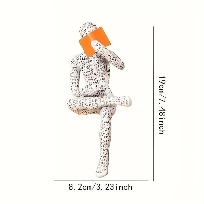 2pcs Reading Woman Statue Elegant Garden Patio Bookshelf Decor