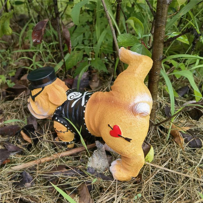 Dog Resin Outdoor Statue Garden Ornaments Decoration Micro Landscape