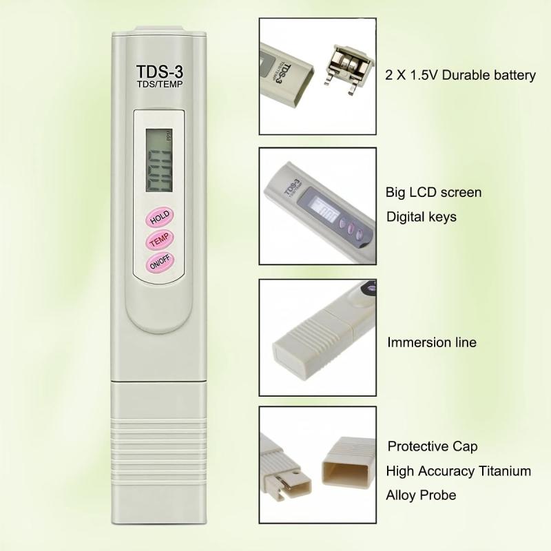 Water Tester LCD Display Accuracy Water Meter Drinking Water Aquariums RO System