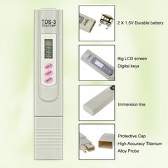 Water Tester LCD Display Accuracy Water Meter Drinking Water Aquariums RO System