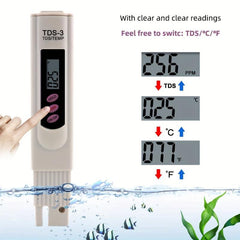 Water Tester LCD Display Accuracy Water Meter Drinking Water Aquariums RO System