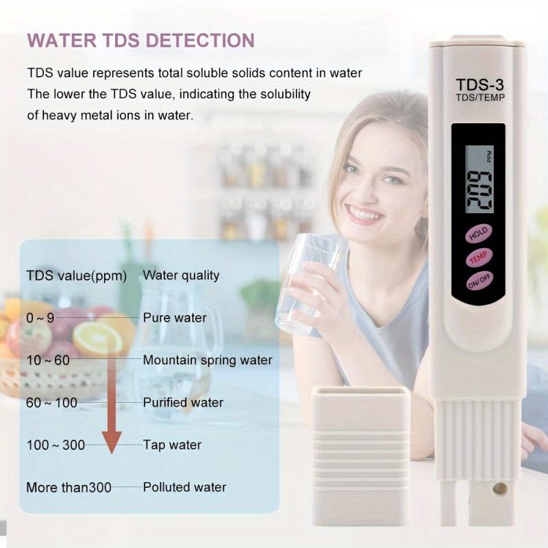 Water Tester LCD Display Accuracy Water Meter Drinking Water Aquariums RO System