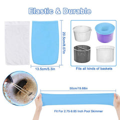 Skimmer Socks Swimming Pool Filter Sleeve Net Saver For Basket Skimmer