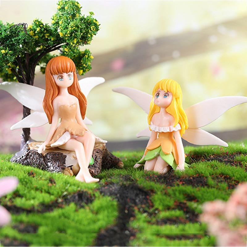 Flower Fairy Statue Landscape Decoration Doll House Accessory