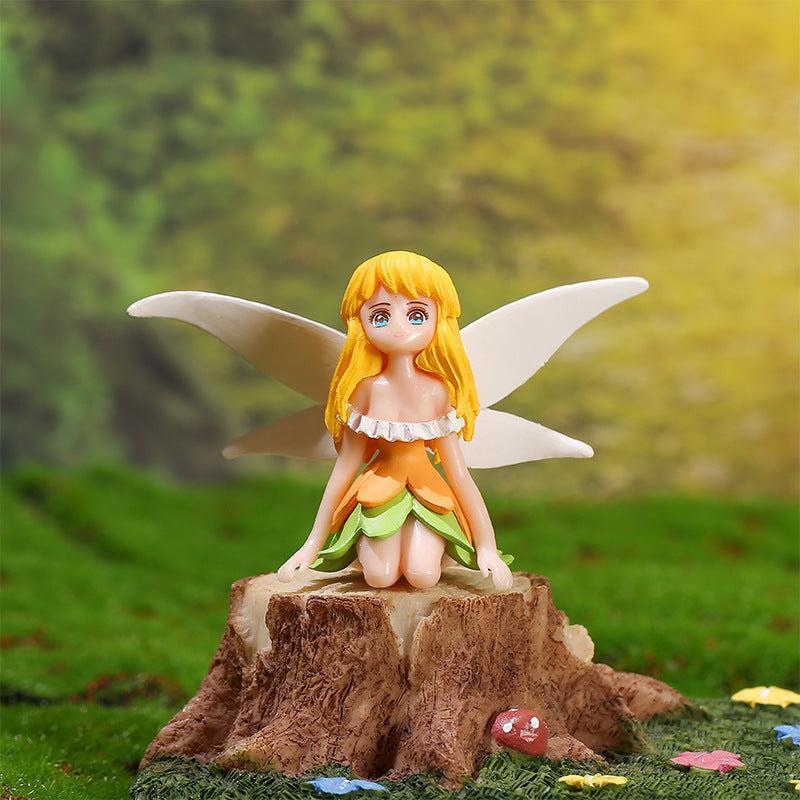 Set of 4 Flower Fairy Pixie Wings for Garden & Dollhouse