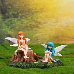 Set of 4 Flower Fairy Pixie Wings for Garden & Dollhouse
