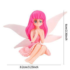 Set of 4 Flower Fairy Pixie Wings for Garden & Dollhouse