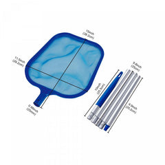 48 In 5 Section Leaf Skimmer & Aluminium Pole - Pool Rake Net for Debris Removal