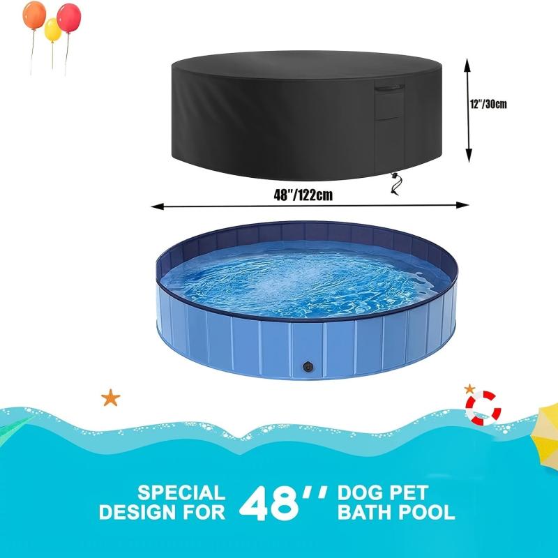 Foldable Dog Pet Bath Pool Cover Round Pool Collapsible Swimming Pool Cover