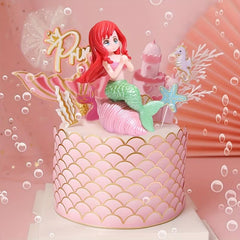 4pcs Mermaid Ornaments Shell Mermaid Cartoon Doll Decoration