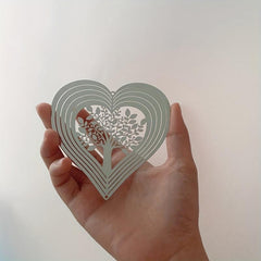 Heart Tree Of Life Wind Spinner Stainless Steel Hanging Decor