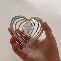 Heart Tree Of Life Wind Spinner Stainless Steel Hanging Decor