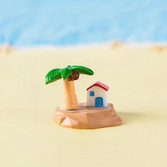 4pcs Micro Landscape Pigeon Island House Resin Ornaments
