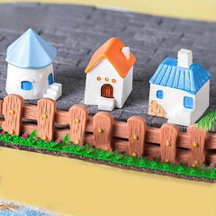 4pcs Micro Landscape Pigeon Island House Resin Ornaments