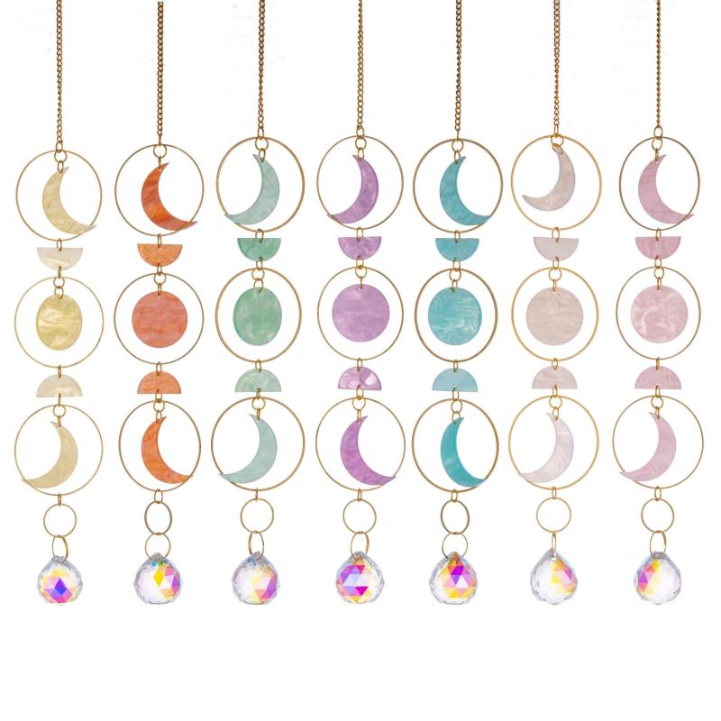 Shell Pattern Crystal Suncatcher for Window - Moon Decor Rainbow Maker