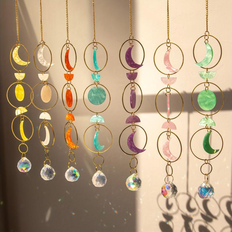 Shell Pattern Crystal Suncatcher for Window - Moon Decor Rainbow Maker