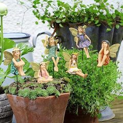 6pcs Flower Fairy Ornaments for Balcony/Patio Decor