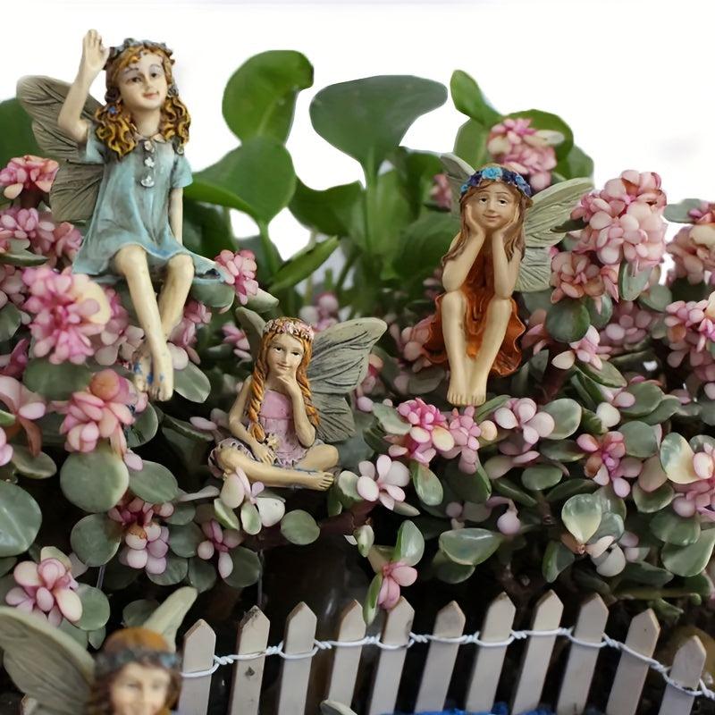 6pcs Flower Fairy Ornaments for Balcony/Patio Decor