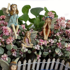6pcs Flower Fairy Ornaments for Balcony/Patio Decor