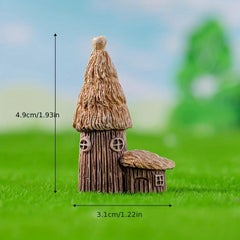 4pcs Mini Retro House Fairy Garden Decoration Kit DIY Supplies