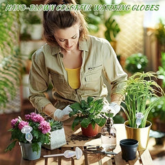 4pcs Mushroom Plant Watering Globes Iridescent Self Watering Planter Insert Glas
