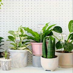 4pcs Mushroom Plant Watering Globes Iridescent Self Watering Planter Insert Glas