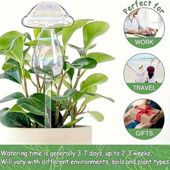 4pcs Mushroom Plant Watering Globes Iridescent Self Watering Planter Insert Glas