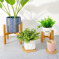 Bamboo Plant Rack Flower Rack Small Plant Pot