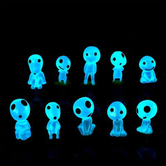10pcs Luminous Green Elf Statues for Magical Outdoor Decor
