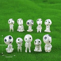10pcs Luminous Green Elf Statues for Magical Outdoor Decor