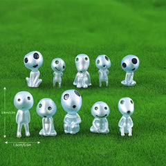 10pcs Luminous Green Elf Statues for Magical Outdoor Decor