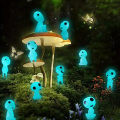 10pcs Luminous Green Elf Statues for Magical Outdoor Decor