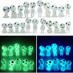 10pcs Luminous Green Elf Statues for Magical Outdoor Decor