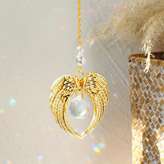 Angel Wings Suncatcher Car Crystal Hanging Ornament Glass Prisms Rainbow Window