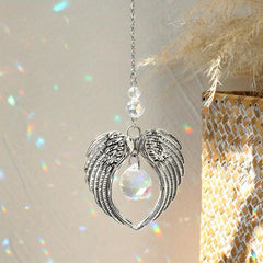 Angel Wings Suncatcher Car Crystal Hanging Ornament Glass Prisms Rainbow Window