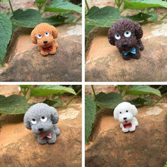 4 Mini Dog Figurines for Fairy Garden DIY Home Decoration