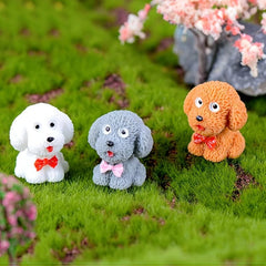 4 Mini Dog Figurines for Fairy Garden DIY Home Decoration