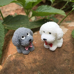 4 Mini Dog Figurines for Fairy Garden DIY Home Decoration