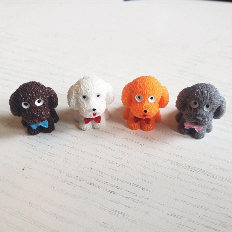 4 Mini Dog Figurines for Fairy Garden DIY Home Decoration