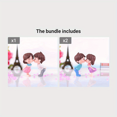 2pcs Kissing Couple Ornaments DollHouse Fairy Garden Home Decor