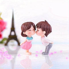 2pcs Kissing Couple Ornaments DollHouse Fairy Garden Home Decor