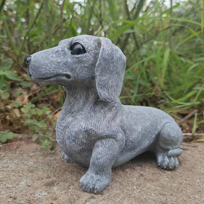 Garden Dog Statues Creative Resin Crafts Ornaments Indoor Outdoor Decor