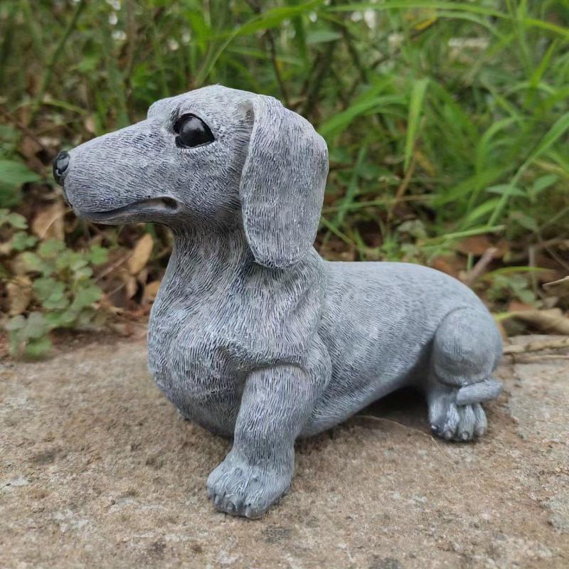 Garden Dog Statues Creative Resin Crafts Ornaments Indoor Outdoor Decor