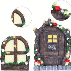 Resin Mini Fairy Doors and Windows for Garden Decor