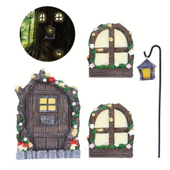 Resin Mini Fairy Doors and Windows for Garden Decor