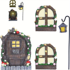 Resin Mini Fairy Doors and Windows for Garden Decor
