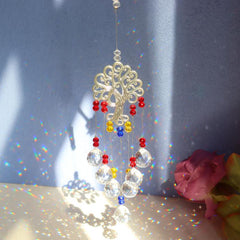 Vintage Tree Of Life Crystal Suncatcher Pendant